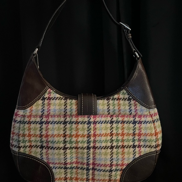 Vintage Coach Hampton Tattersall MulticoloredHobo Shoulder Bag - Picture 2 of 11